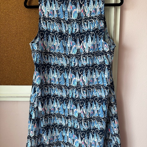 Lilly Pulitzer Jane Shift Low Tide Navy Sails and Stripes EUC Size 14 - Picture 2 of 2